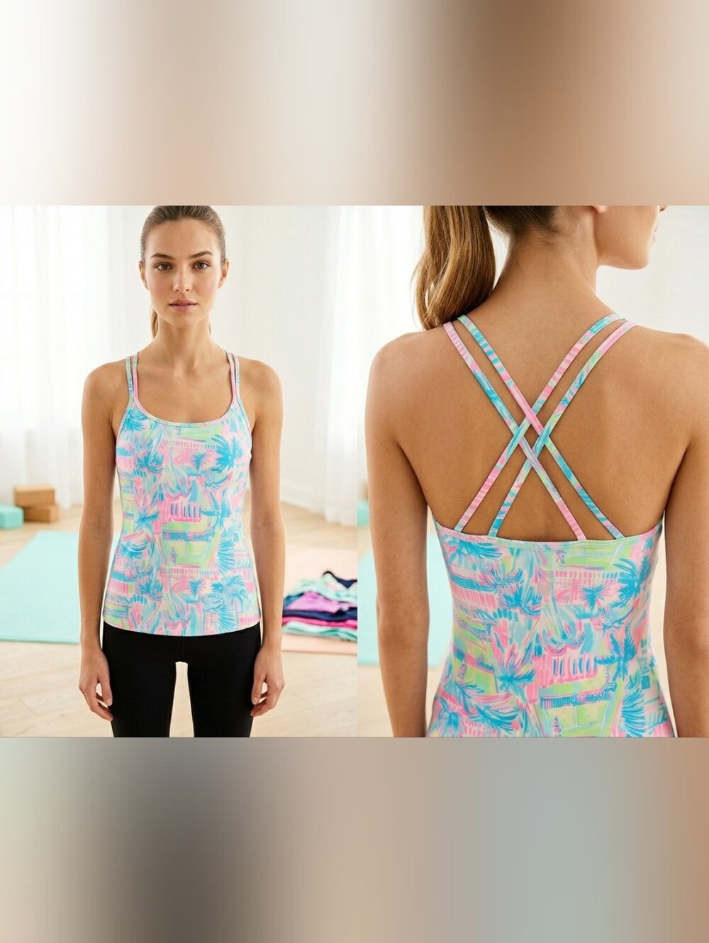 Lilly Pulitzer Avida Bra Tank Tennis Perfect Match XXS